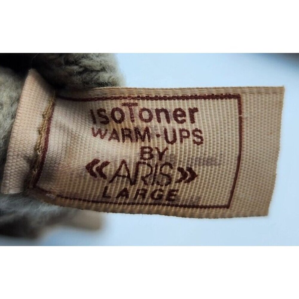 VTG Aris Isotoner Tan Women‎ Fleece Lined Gloves Suede Brown Trim Warm Ups Large - Picture 5 of 6